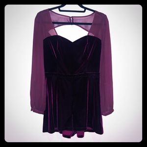 NWT Top Shop Burgundy Velvet Romper ❤️